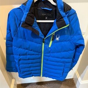 Spyder Kids Puffer Jacket in Blue and Black